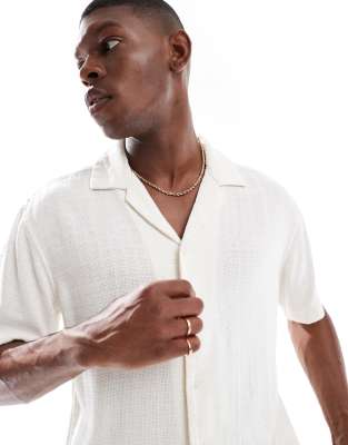 Only & Sons Short Sleeve Linen Mix Textured Shirt