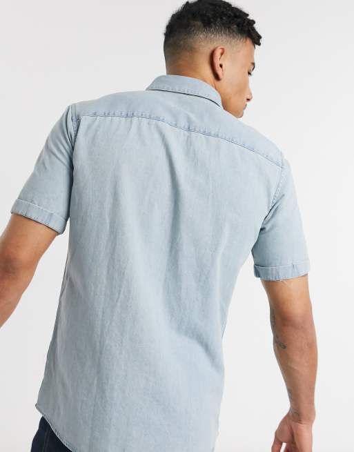 Denim One Pocket Short Sleeve Shirt