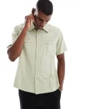 [ONLY & SONS] ONLY & SONS short sleeve resort collar shirt in sage-Green S Swamp