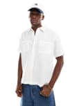 [ONLY & SONS] ONLY & SONS short sleeve resort collar shirt in white S WHITE