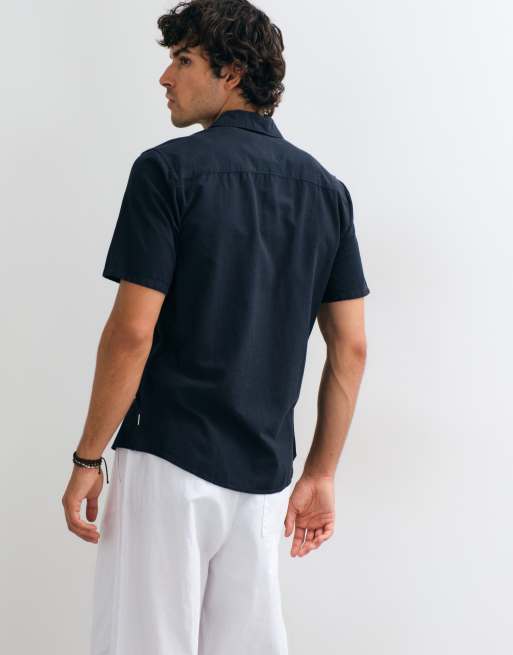 ONLY & SONS short sleeve shirt in navy, 3 of 5