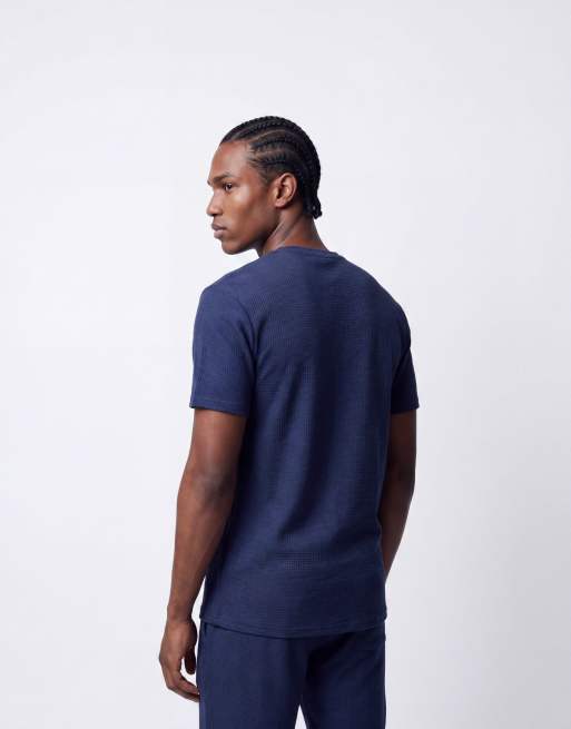ONLY & SONS short sleeve waffle t-shirt in navy (part of a set), 2 of 4