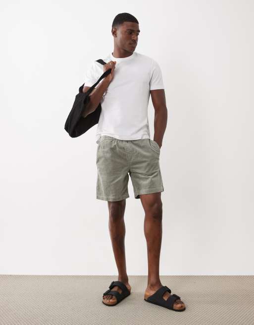 ONLY & SONS - Short van corduroy met elastische taille in saliegrijs