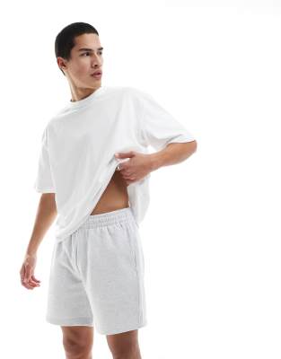 SONS - Shorts aus Sweatshirt-Stoff in Hellgrau meliert Grau XL