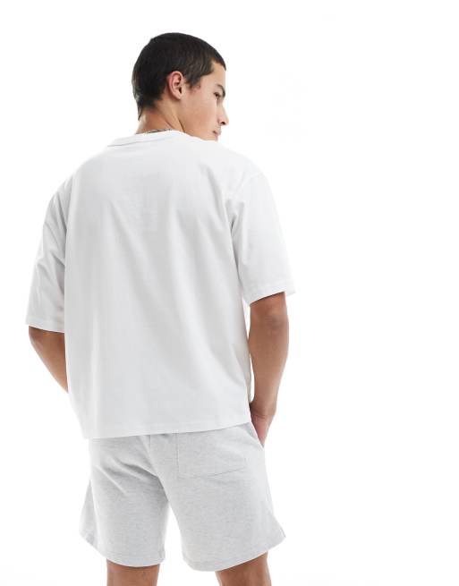 ONLY & SONS – Shorts aus Sweatshirt-Stoff in Hellgrau meliert, 4 von 5