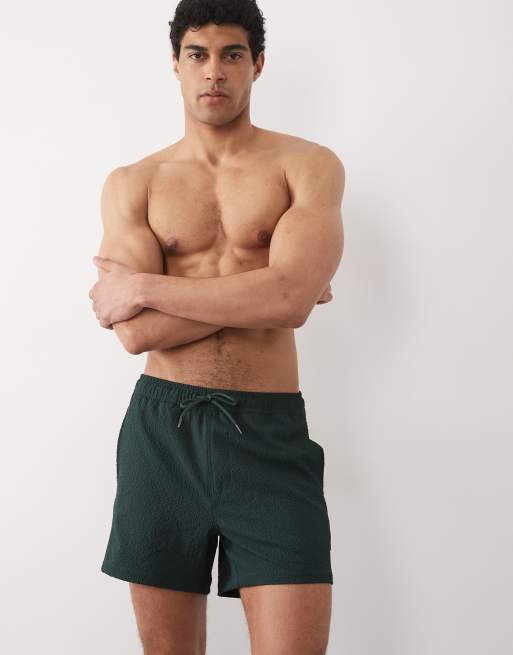 ONLY & SONS - Shorts de baño verde oscuro de sirsaca, 2 de 5