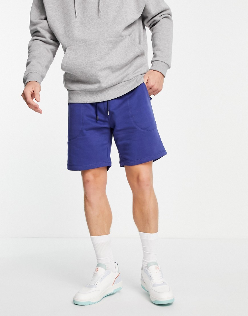Only & Sons - Shorts i vasket marineblåt, sweatshirt-stof - Del af sæt