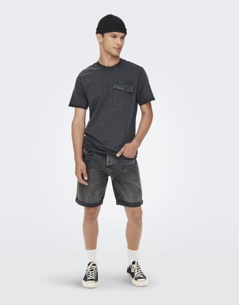 ONLY & SONS Shorts in grey denim - view 1