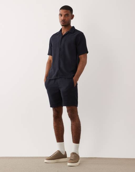 ONLY & SONS – Set in Marineblau, bestehend aus Hemd mit Reverskragen und Schlupfshorts, 2 von 3
