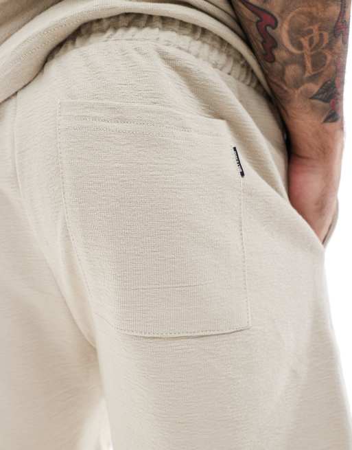 ONLY & SONS – Shorts zum Reinschlüpfen in Beige mit Struktur, Kombiteil, 5 von 5