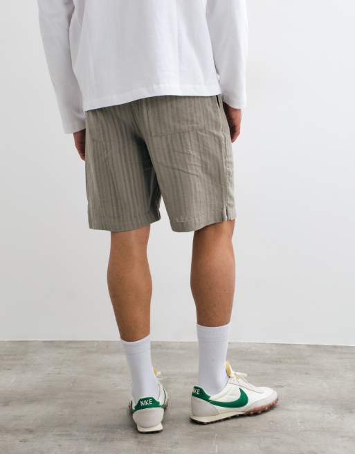 ONLY & SONS shortsset i salviagrönt med linnemix och struktur, 3 av 5
