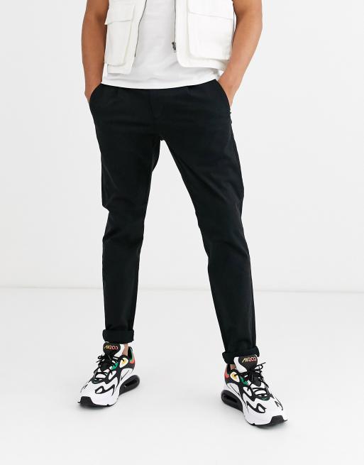 black slim chinos mens