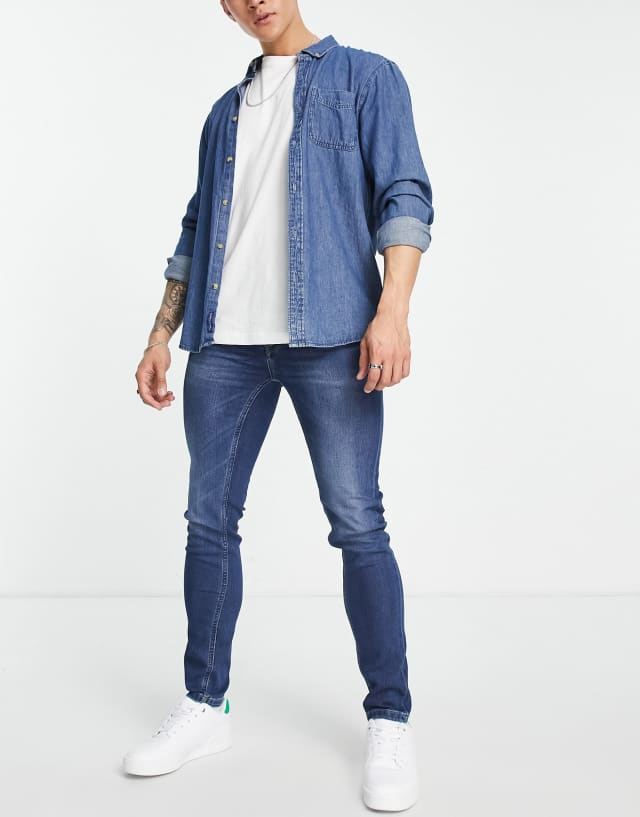 Only & Sons skinny fit jeans in dark blue