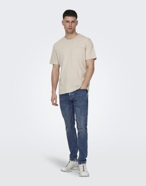 ONLY & SONS Skinny fit jeans in medium blue denim - view 1
