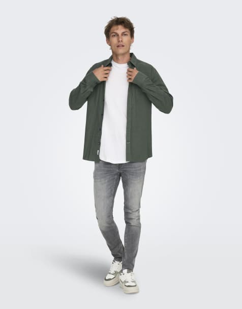 ONLY & SONS Skinny fit jeans in medium grey denim - view 1