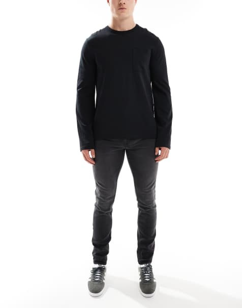 Only & Sons skinny fit jeans in washed black - view 1