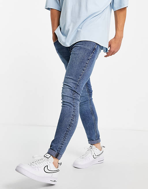 Only & Sons - Skinny-fit jeans met blauwe wassing