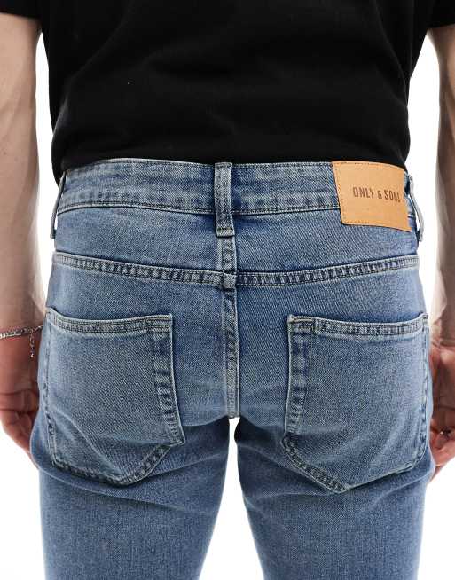 ONLY & SONS - Skinny-jeans i lyseblå vask, 5 af 5
