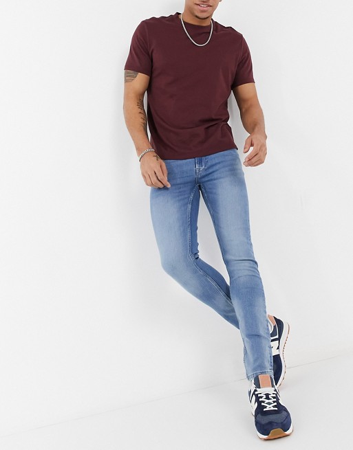 Only & Sons skinny jeans in light blue