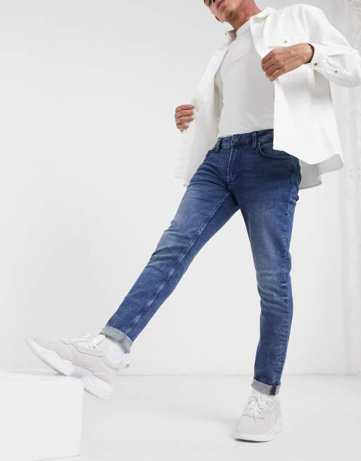 Only & Sons skinny stretch jeans in blue