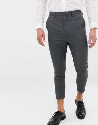 slim cropped suit pants