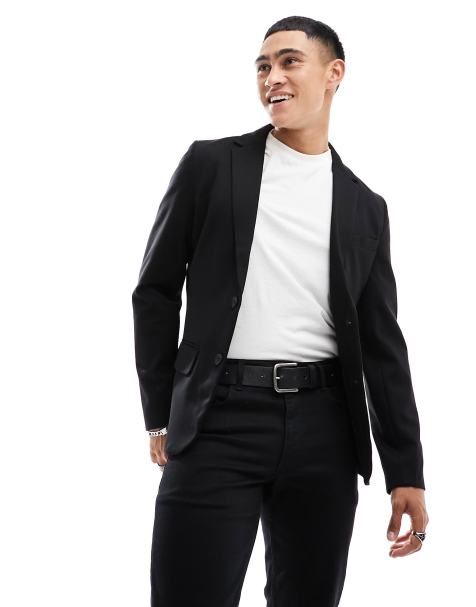 ONLY & SONS slim fit blazer in black - view 1