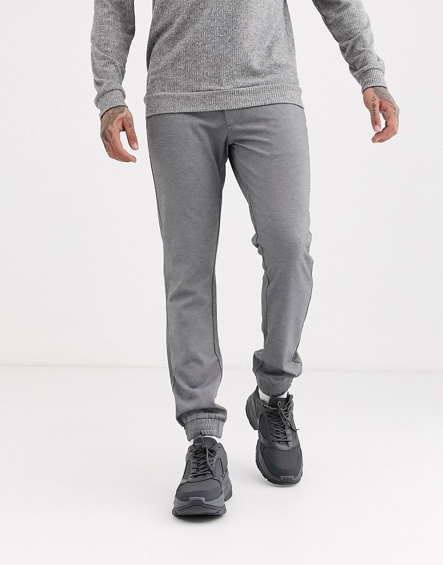 Only & Sons - Slim-fit broek met aansluitende boorden in grijs