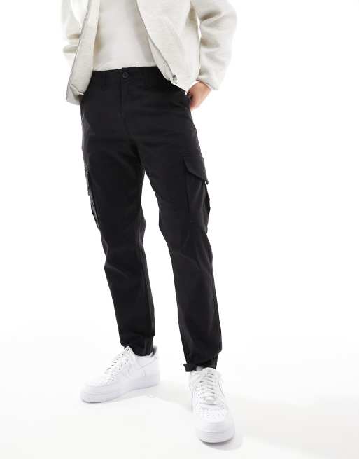 Only & Sons slim fit cargo pants in black