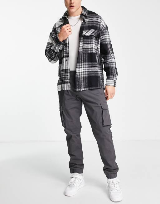 Only & Sons slim fit cargo pants with cuffed bottom in grey  , 4 of 4