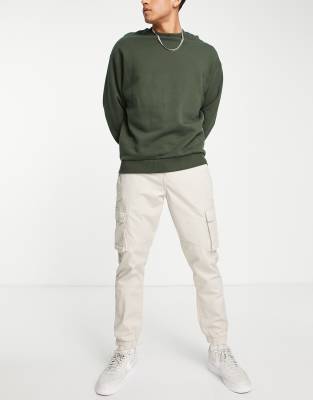 Only & Sons Slim Fit Cargo Pants With Cuffed Bottom In Sand-neutral