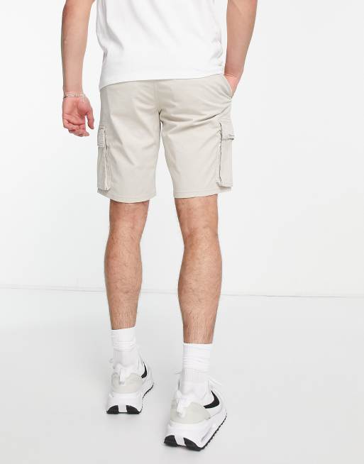 Only & Sons Plus slim fit cargo shorts in beige