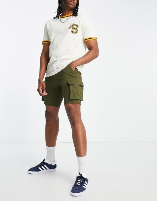 Green best sale cargo shorts