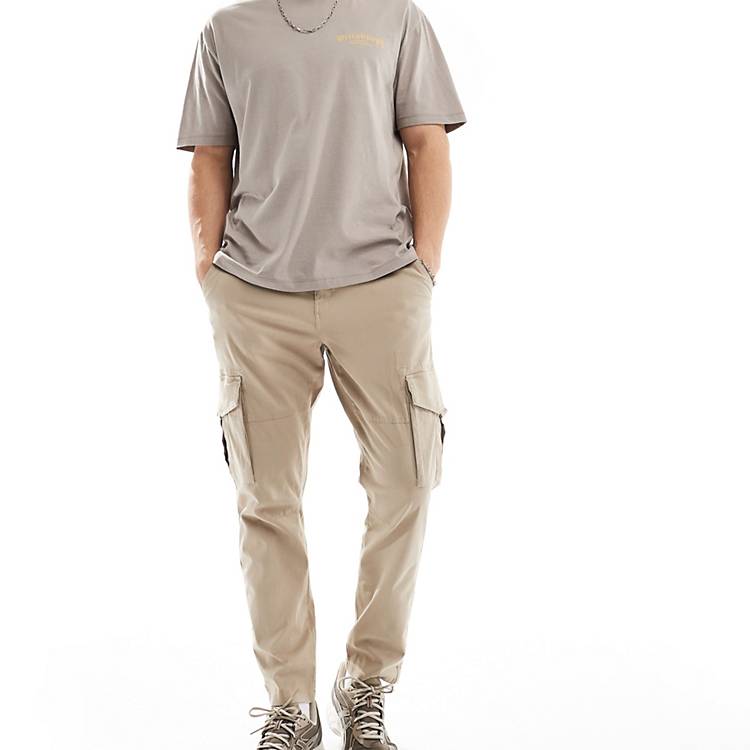 Only & Sons slim fit cargo trouser in beige