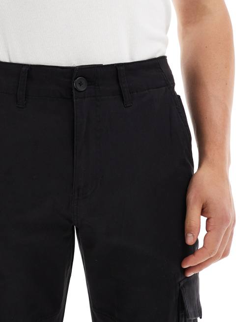 Only & Sons slim fit cargo trousers in black