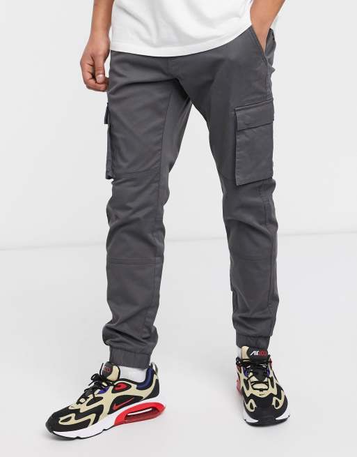 Slim Tapered Cargo Pants - Grey