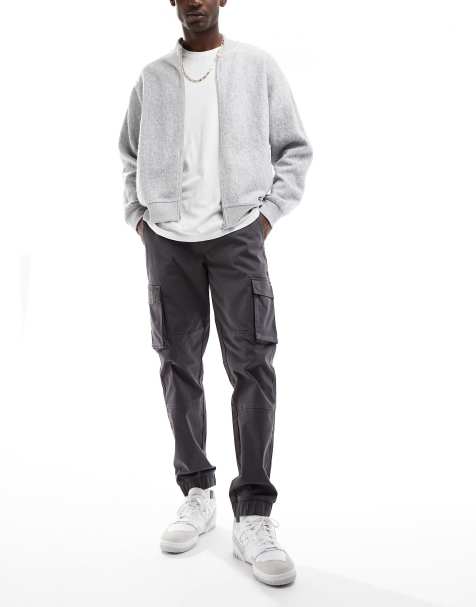 ONLY & SONS slim fit cargo with cuffed bottom in grey - view 1