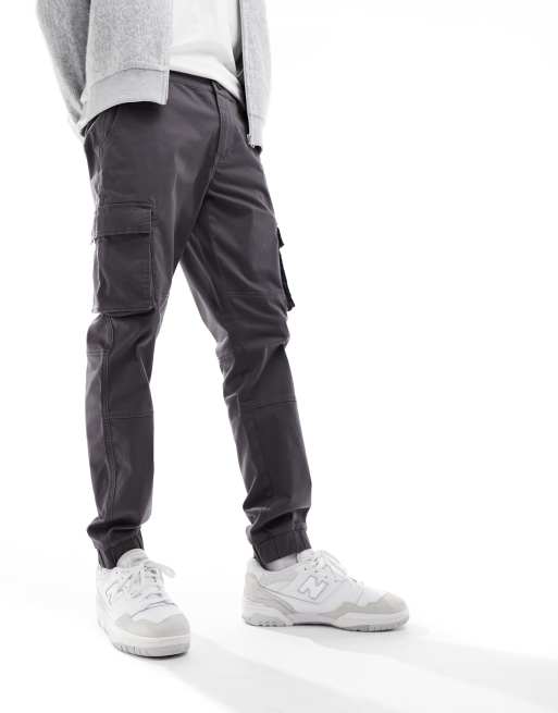 ONLY & SONS slim fit cargo with cuffed bottom in grey, 3 of 5
