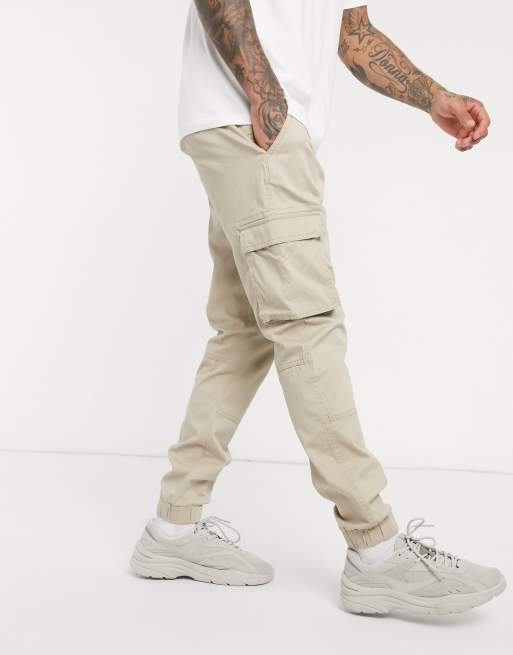 Only & Sons slim fit cargo trouser in beige