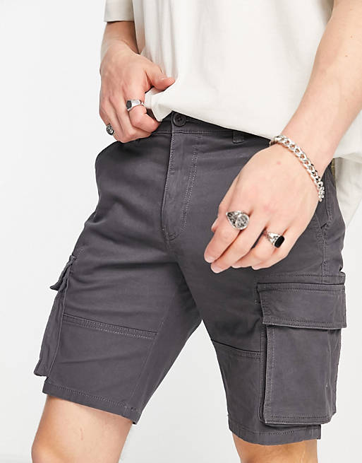 Only & Sons - Slim-fit cargoshort in grijs