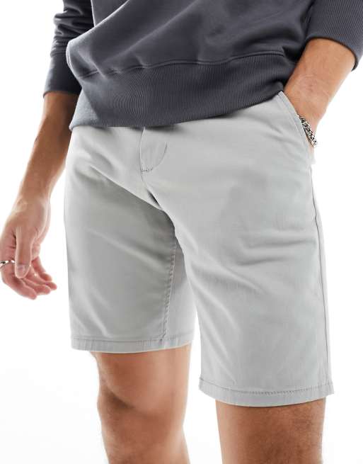Only & Sons slim fit chino short in light grey