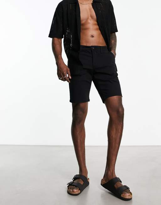 Only & Sons slim fit chino shorts in black, 3 of 4