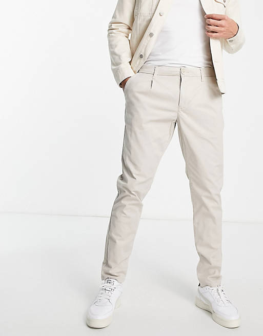 Only & Sons slim chinos in beige ASOS