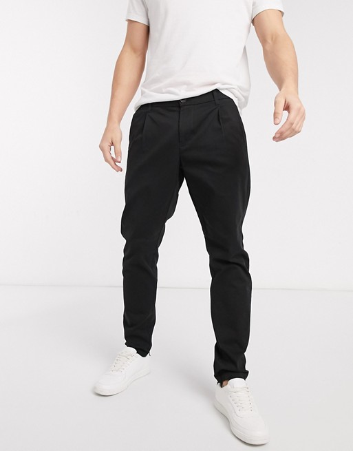 Only & Sons slim fit chinos in black