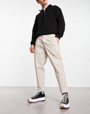 ONLY & SONS slim fit cropped chino in beige