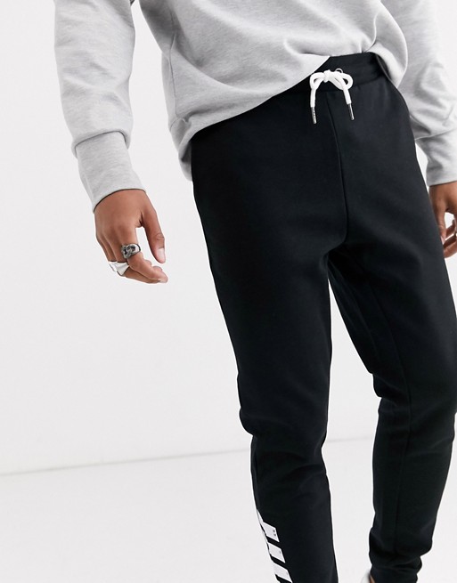 Only & Sons slim fit cuffed bottom joggers in black