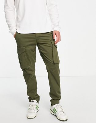 Only & Sons slim fit cuffed cargo in khaki