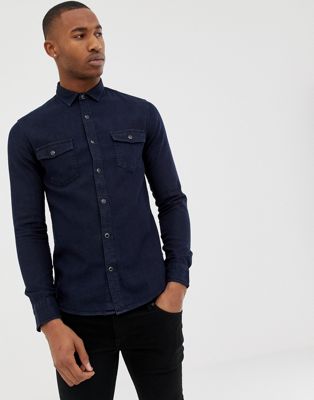 Only & Sons - Slim-fit denim overhemd-Blauw