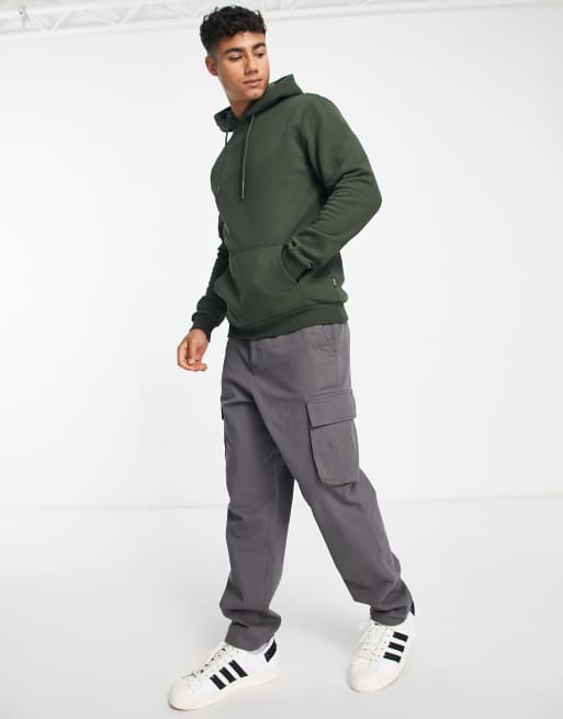 ONLY & SONS slim fit hoodie in dark khaki , 4 of 4