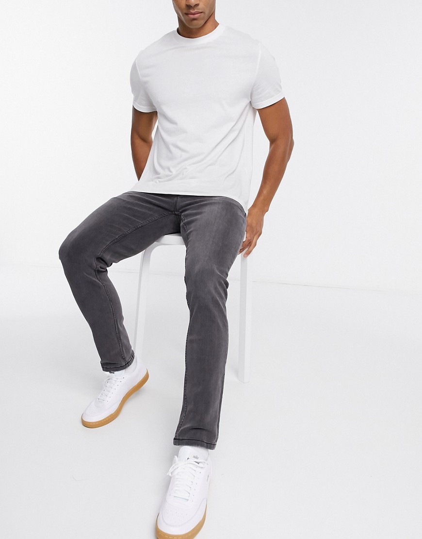 Only & Sons slim fit jeans i vasket grå