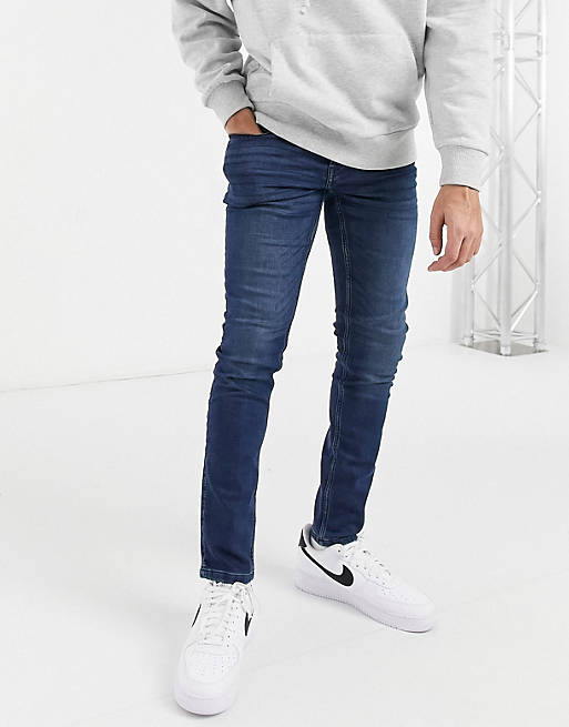 Only & Sons slim fit jeans in mid blue
